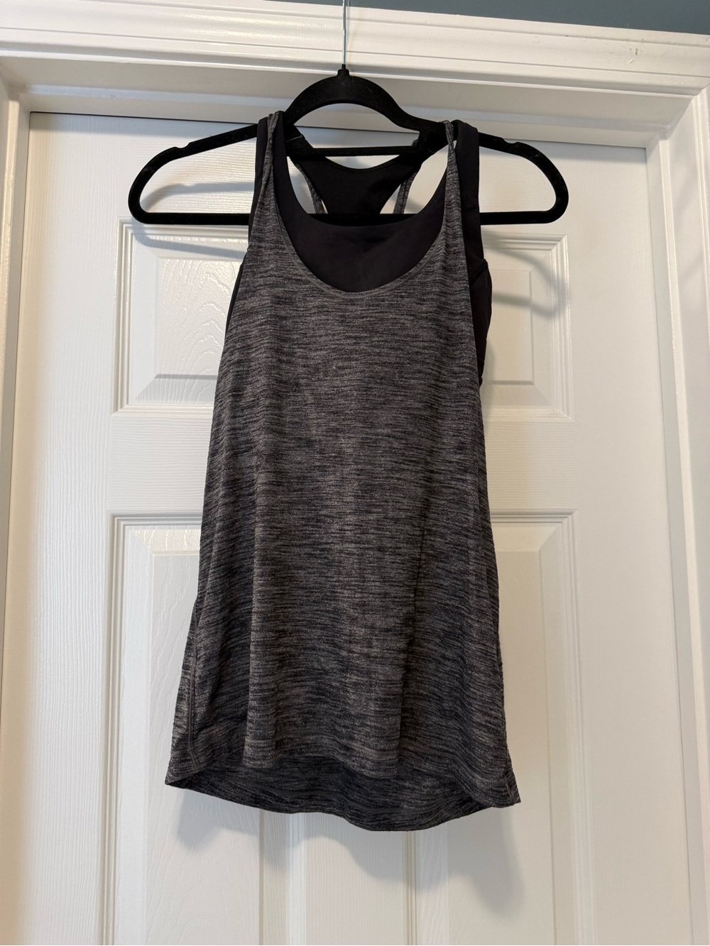 lululemon athletica Black Heather Layered Racerback Tank